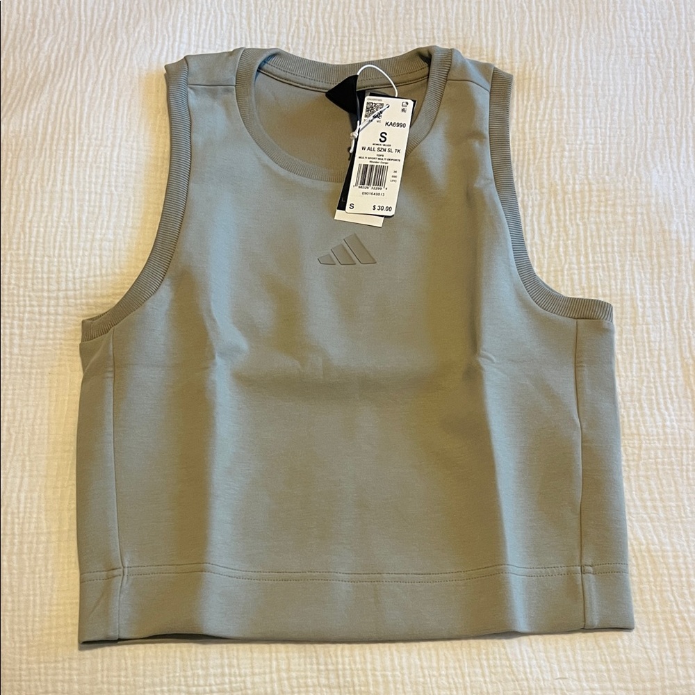 Adidas Women's Light Gray/green Tank Top